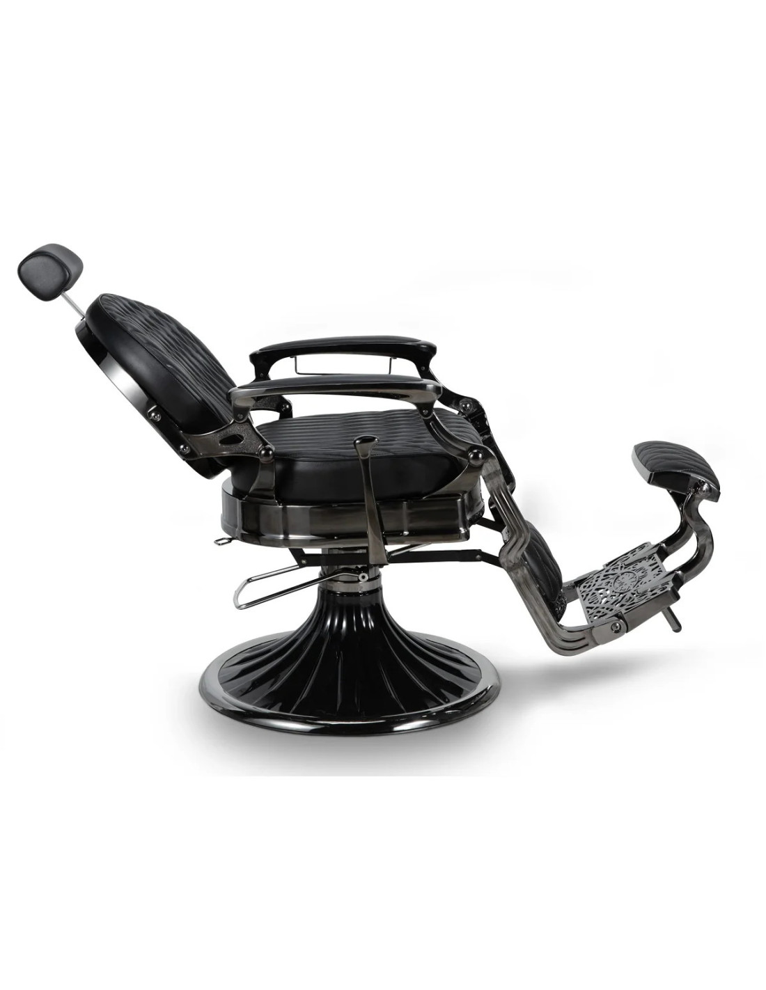 Cadeira de barbeiro Axis Black – Design de alta costura e conforto profissional