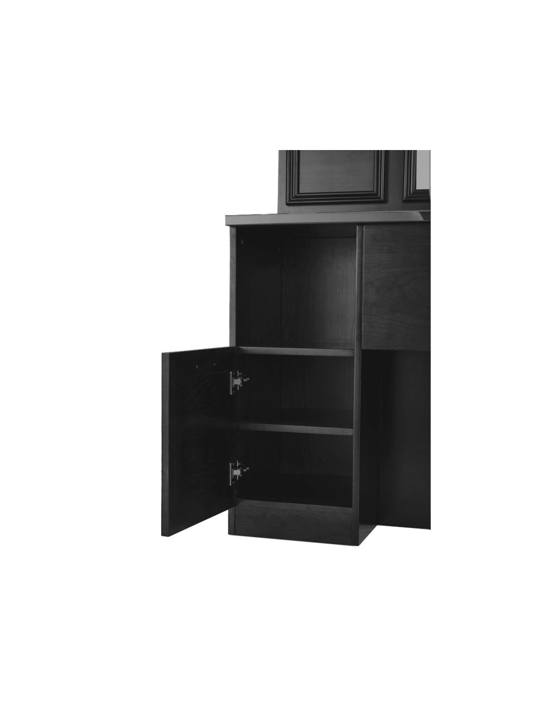 Postazione styling per barbiere Cavalese | Design retrò nero ebano