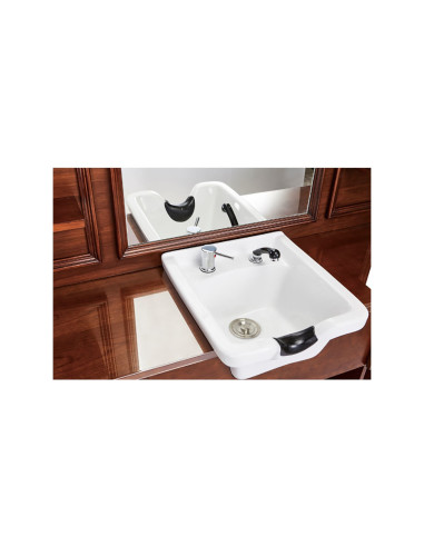 Poste de coiffage barber Cavalese Castello Noyer Design italien 