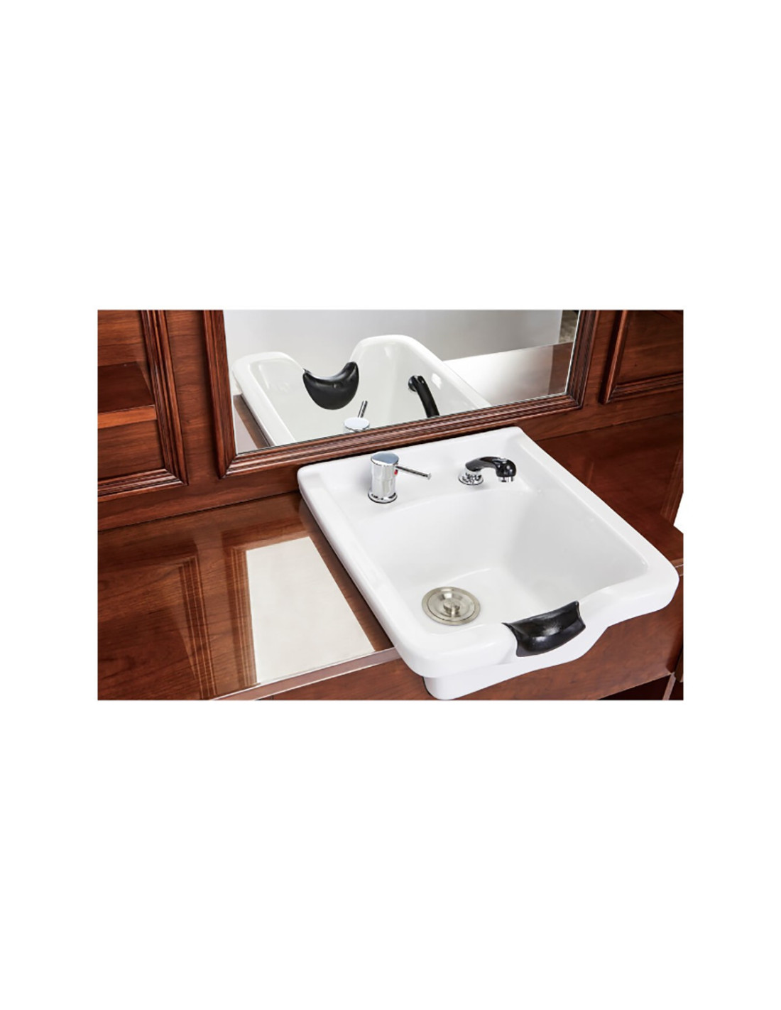 Poste de coiffage barber Cavalese Castello Noyer Design italien 