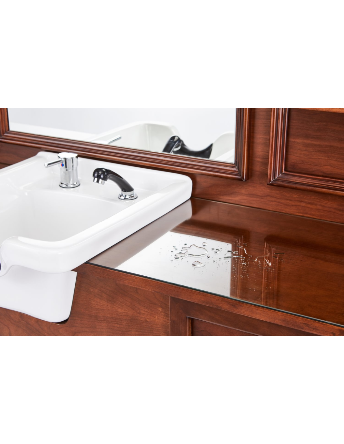 Cavalese Castello Barber Shop Post Walnut Wood | Retro Italian Design