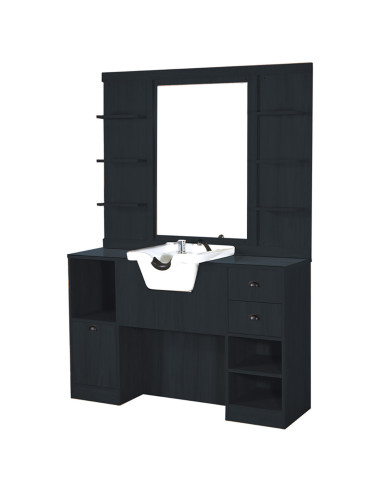 Mattschwarze Friseur-Styling-Station – High-End-Barbershop-Station