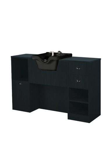 Matte black barber station – storage & professional sink