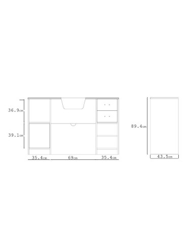 8B LED Barbershop Styling Station Matowa czerń – Lustro i profesjonalna przestrzeń do przechowywania