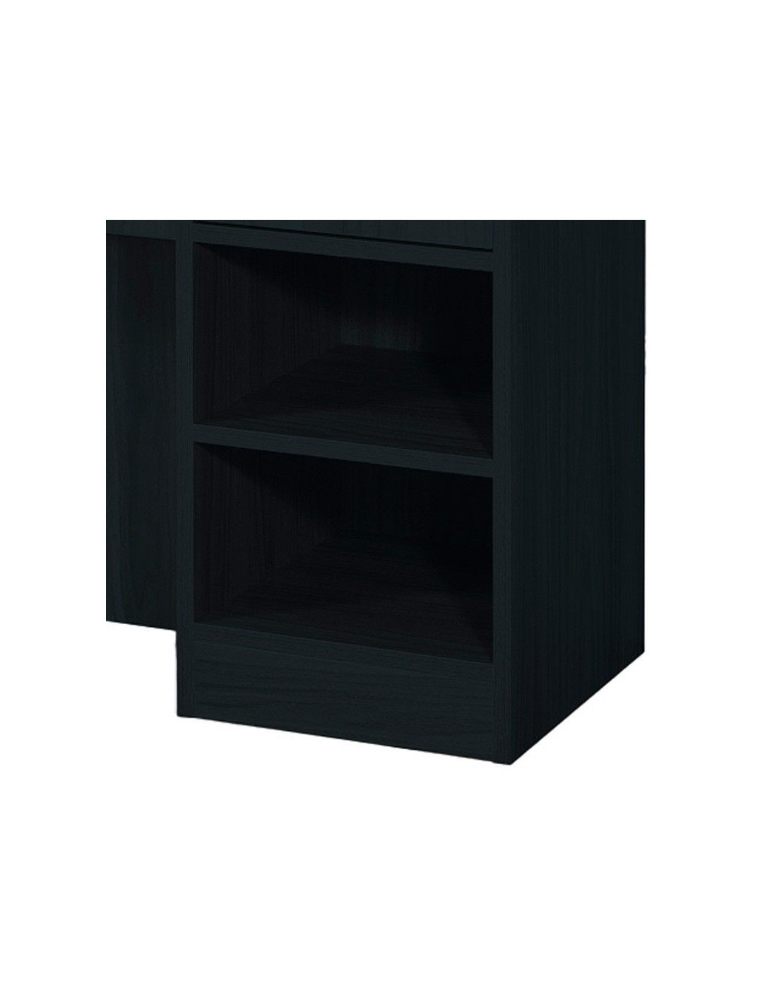 Station coiffage barbershop 8B LED Noir mat  – miroir & rangements pro