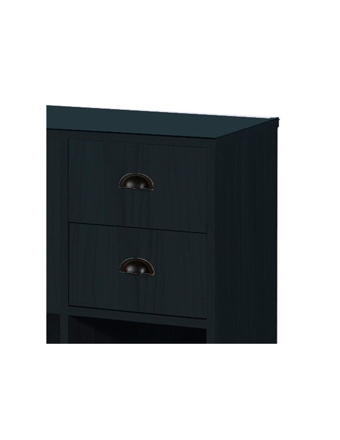 Barbershop 8B LED postazione styling nero opaco – specchio rotondo e contenitore