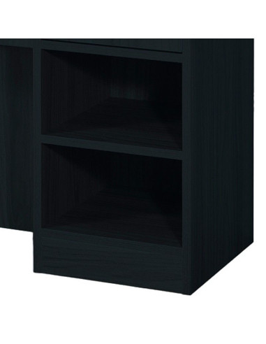 Barbershop 8B LED postazione styling nero opaco – specchio rotondo e contenitore