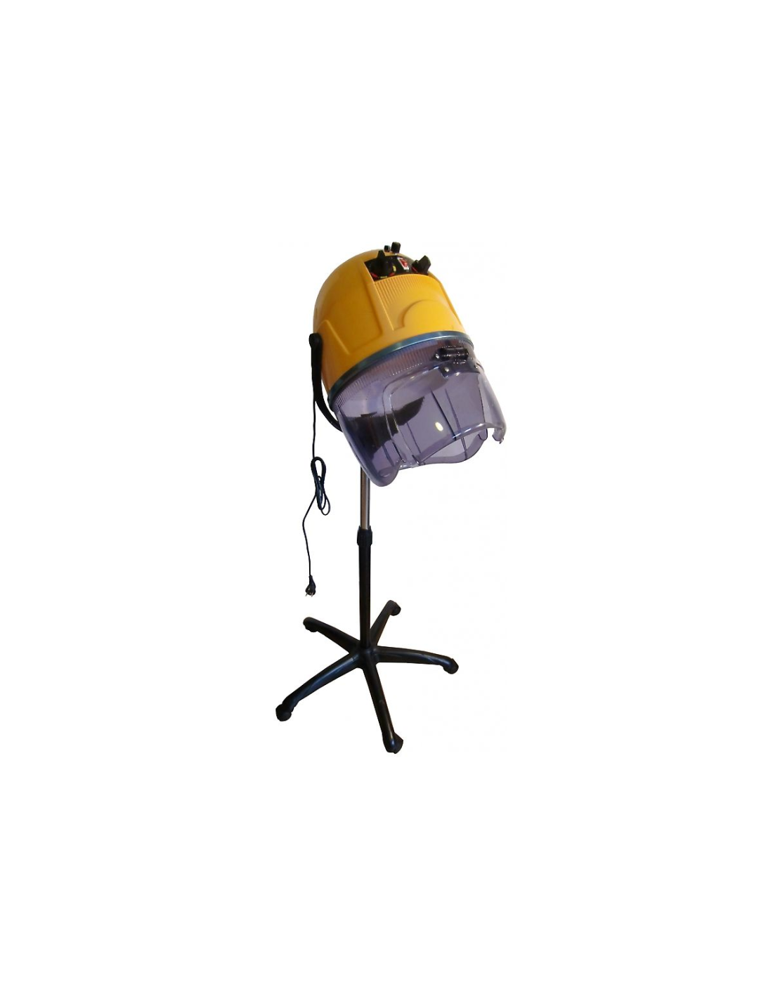 Casque sèche-cheveux jaune 1100W pour coiffeurs - Technologie moderne et confort optimal