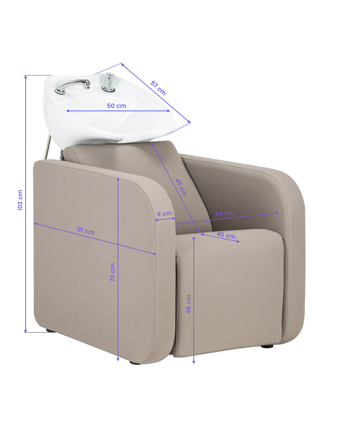 Vasca per il lavaggio dei capelli Bellagio Relax – Comfort professionale ed ergonomia