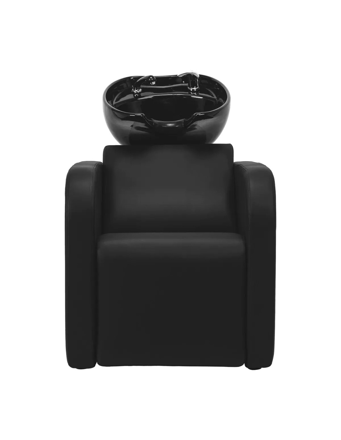 Lavabo de pelo negro completo – Bellagio Relax con reposapiés eléctrico y lavabo de cerámica negra