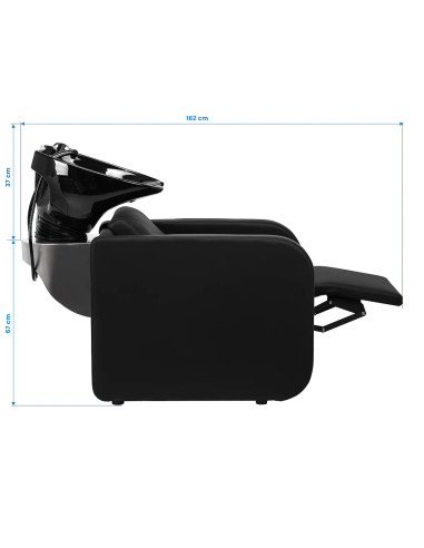 Full Black Hair Wash Basin – Bellagio Relax Electric Footrest & Black Ceramic Basin