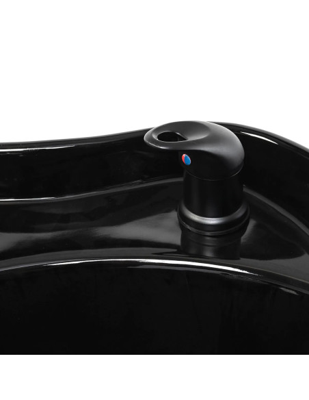 Bellagio Schwarzes Massagewaschbecken für Friseure – Pro Elektrische Beinstütze
