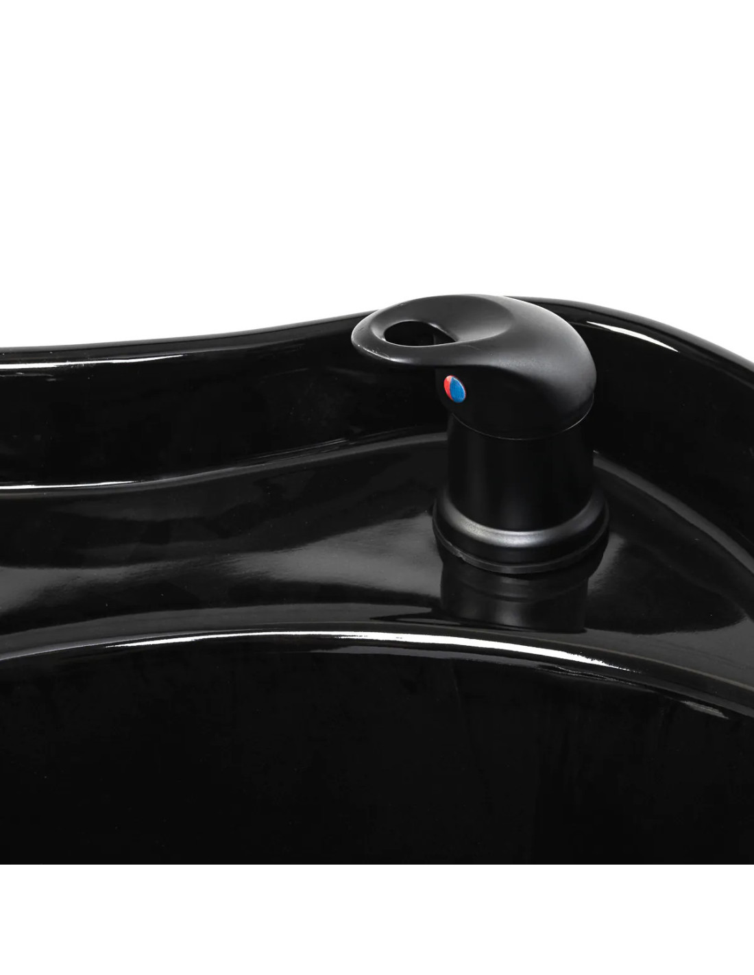 Bellagio Schwarzes Massagewaschbecken für Friseure – Pro Elektrische Beinstütze