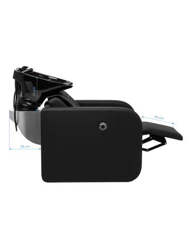 Bellagio Black Massaging Hairdressing Wash Basin – Pro Electric Leg Rest