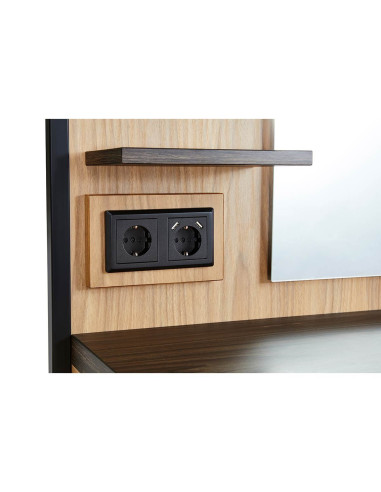 Milano Style wall-mounted hairdressing station – Light oak & Wenge with LED mirror.