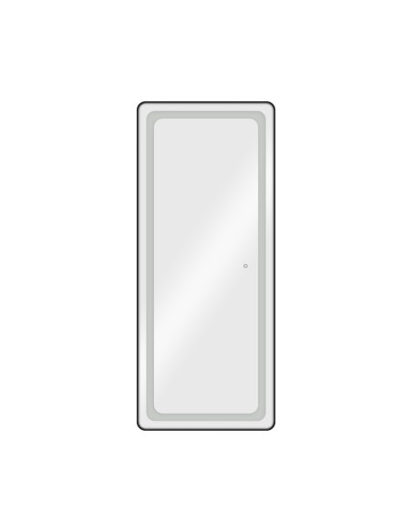 LUMINA Schwarzer LED-Wandspiegel für den Frisiertisch , modernes und professionelles Design 