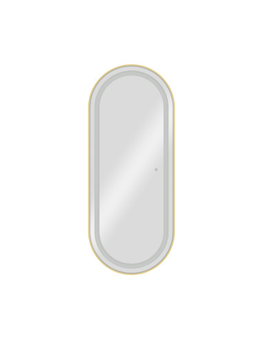 Coiffeuse miroir coiffeur mural LED OVALIA Gold – Élégance Premium pour Salon de Coiffure