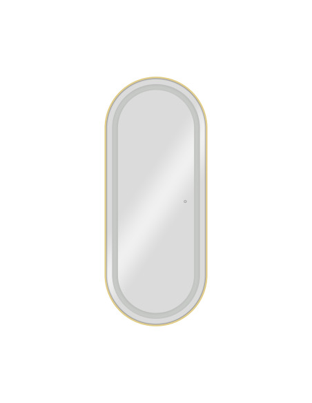 Coiffeuse miroir coiffeur mural LED OVALIA Gold – Élégance Premium pour Salon de Coiffure 