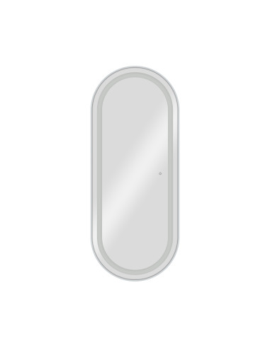 Coiffeuse miroir coiffeur mural LED OVALIA Silver – Sobriété Chic pour Salon de Coiffure