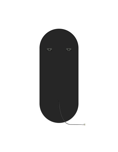 Espejo Tocador de pared LED negro OVALIA: diseño contemporáneo para peluquerías. 