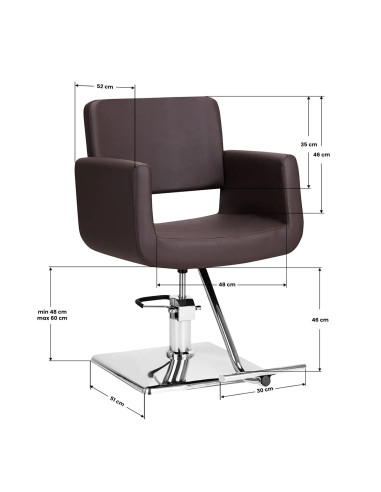 Fauteuil de coiffure helsinki marron 