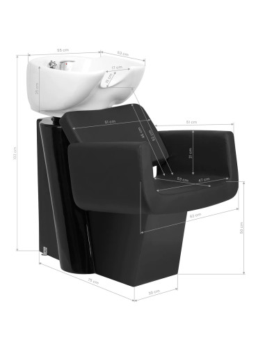 Schwarzes Shampoobecken Helsinki 