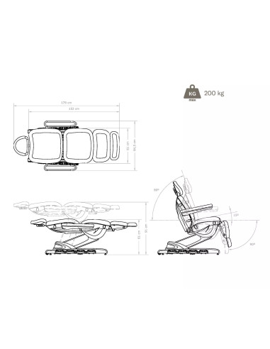 Fauteuil de soins esthétiques 4 moteurs chauffants 