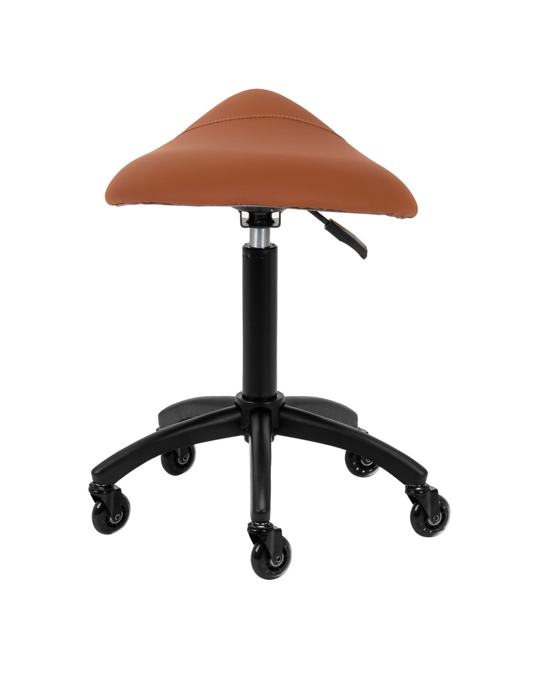 Taburete ergonómico profesional John's color marrón terracota: comodidad y movilidad.