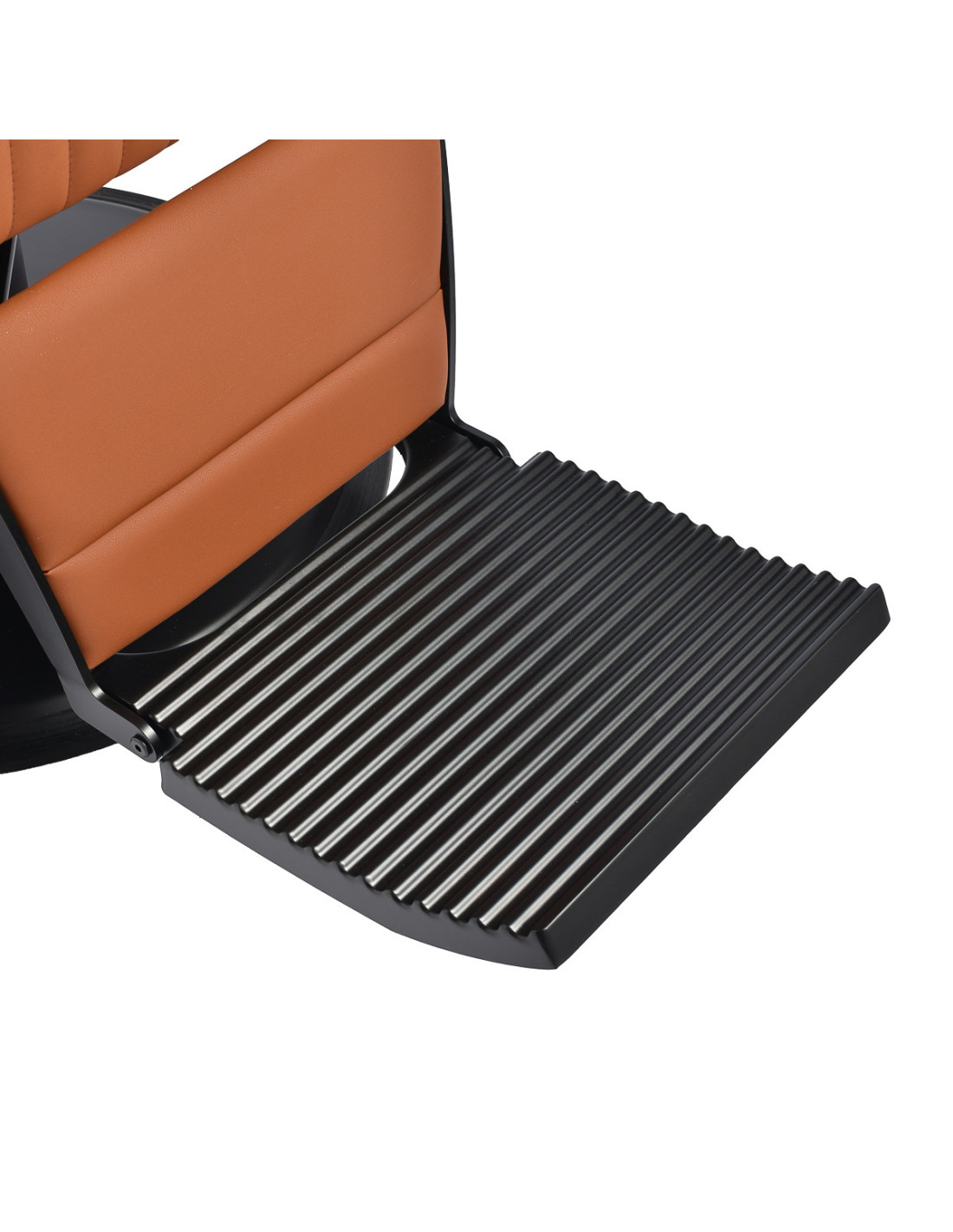 Fotel fryzjerski Johna – terakotowy brąz i czarna rama