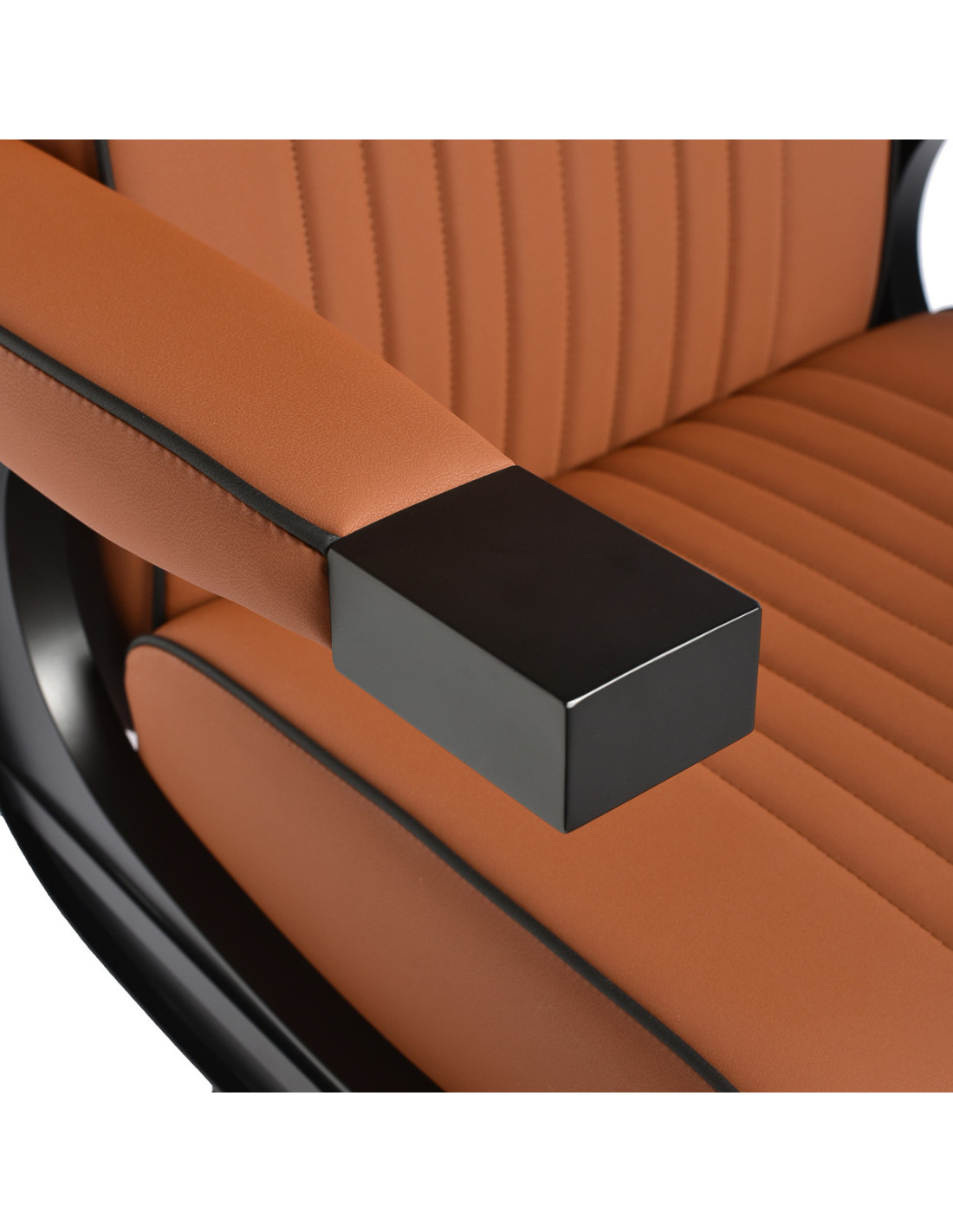 Fauteuil de Barbier John’s – Marron Terracotta & Structure Noire 