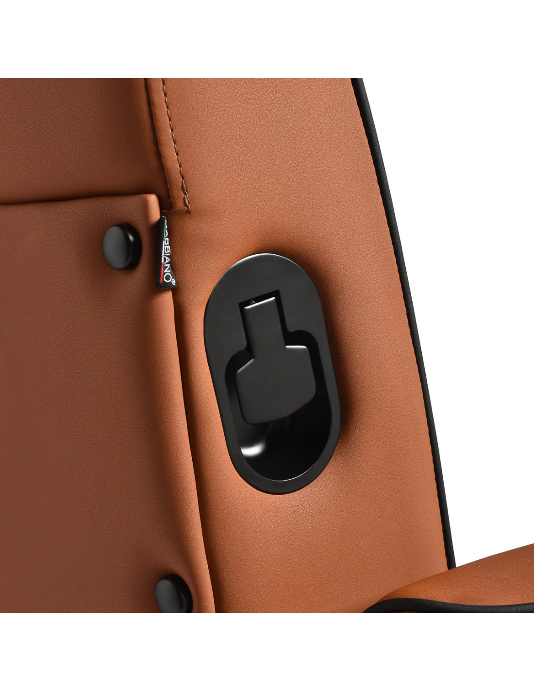 Poltrona da barbiere John's - Struttura marrone terracotta e nera