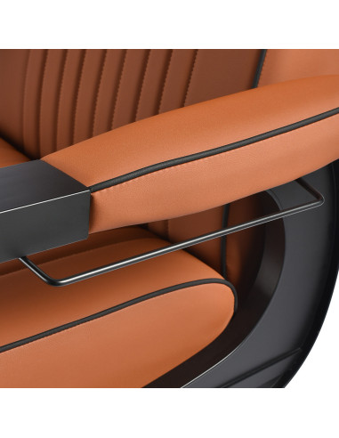 John's Barber Chair - Terracotta Brown & Black Frame