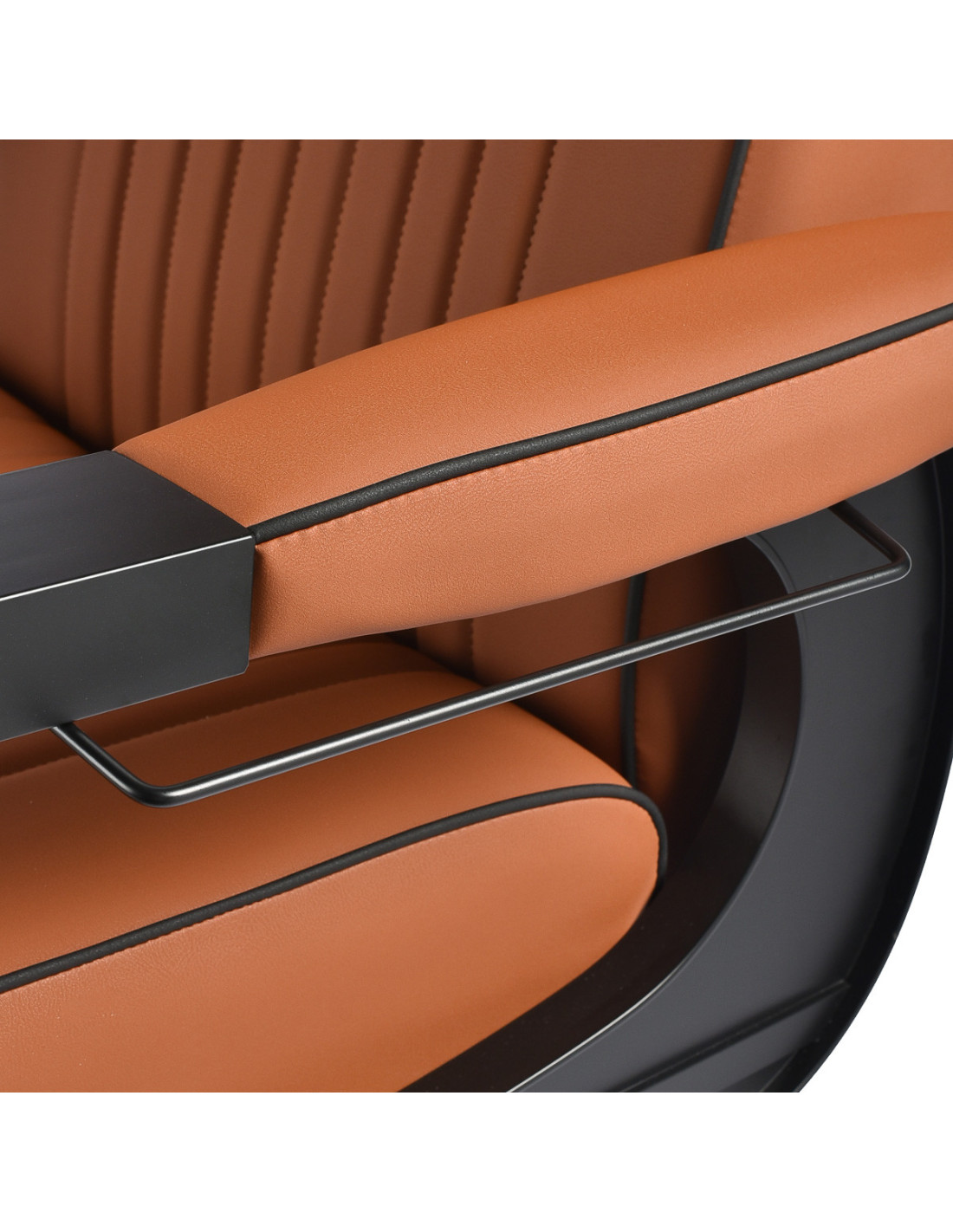 Silla de barbero de John - Estructura marrón terracota y negra