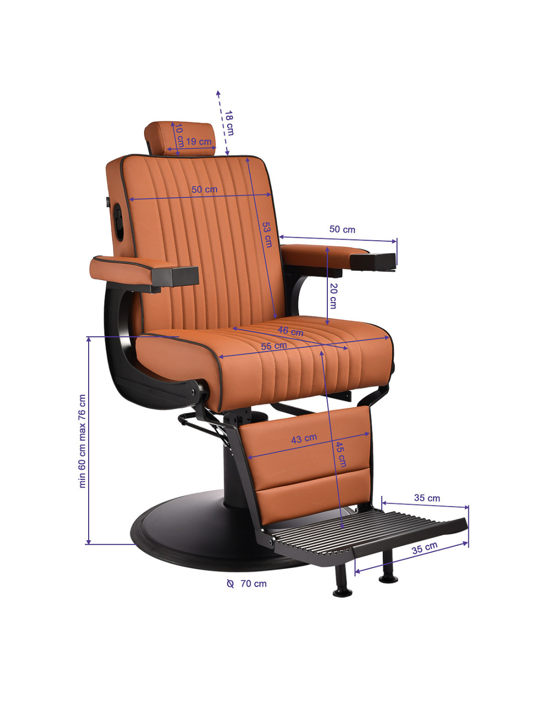 Fauteuil de Barbier John’s – Marron Terracotta & Structure Noire 