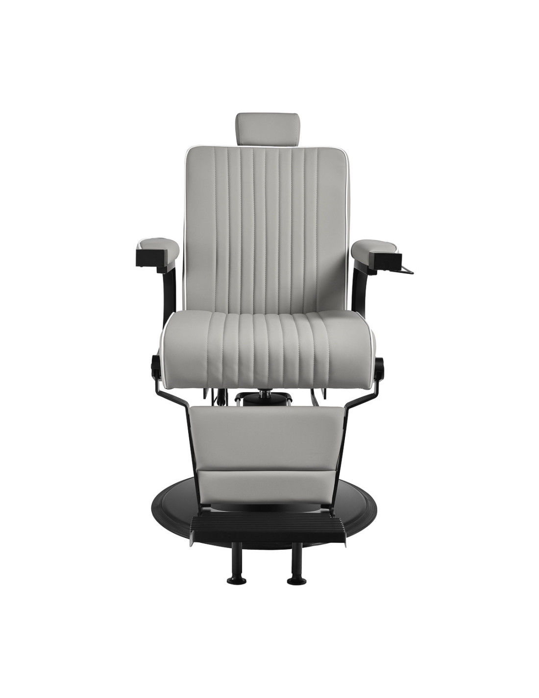 John's Grey Barber Chair - Black Frame