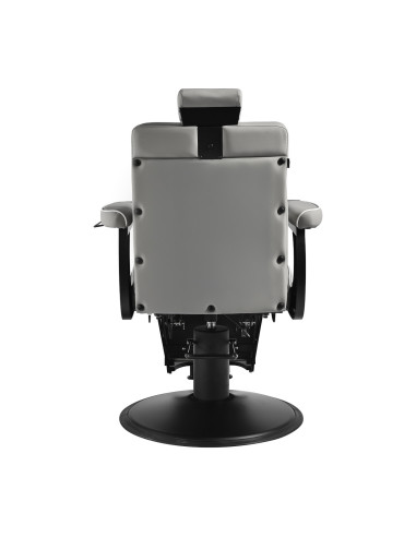 John's Grey Barber Chair - Black Frame