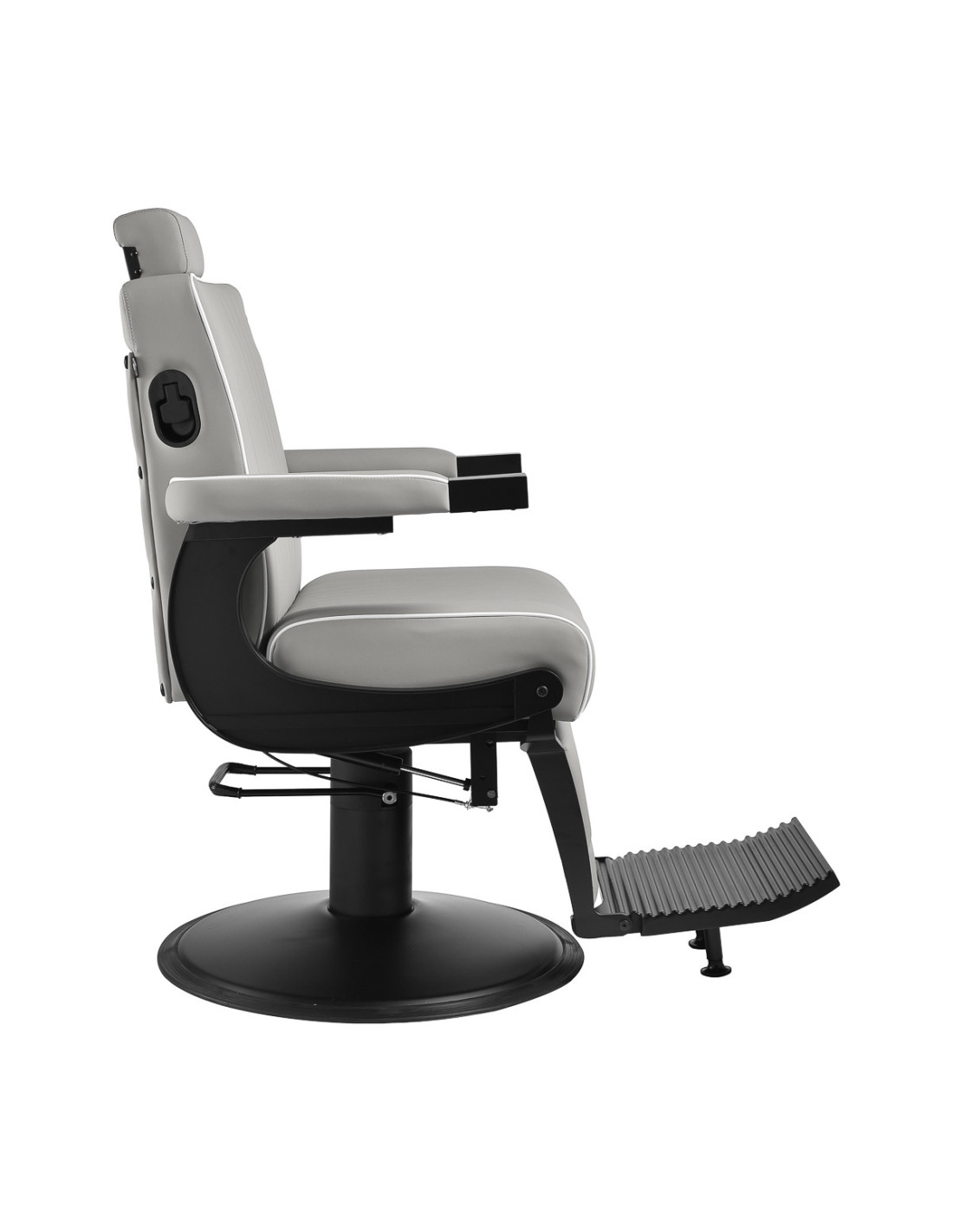 Silla de barbero John's Grey - Estructura negra