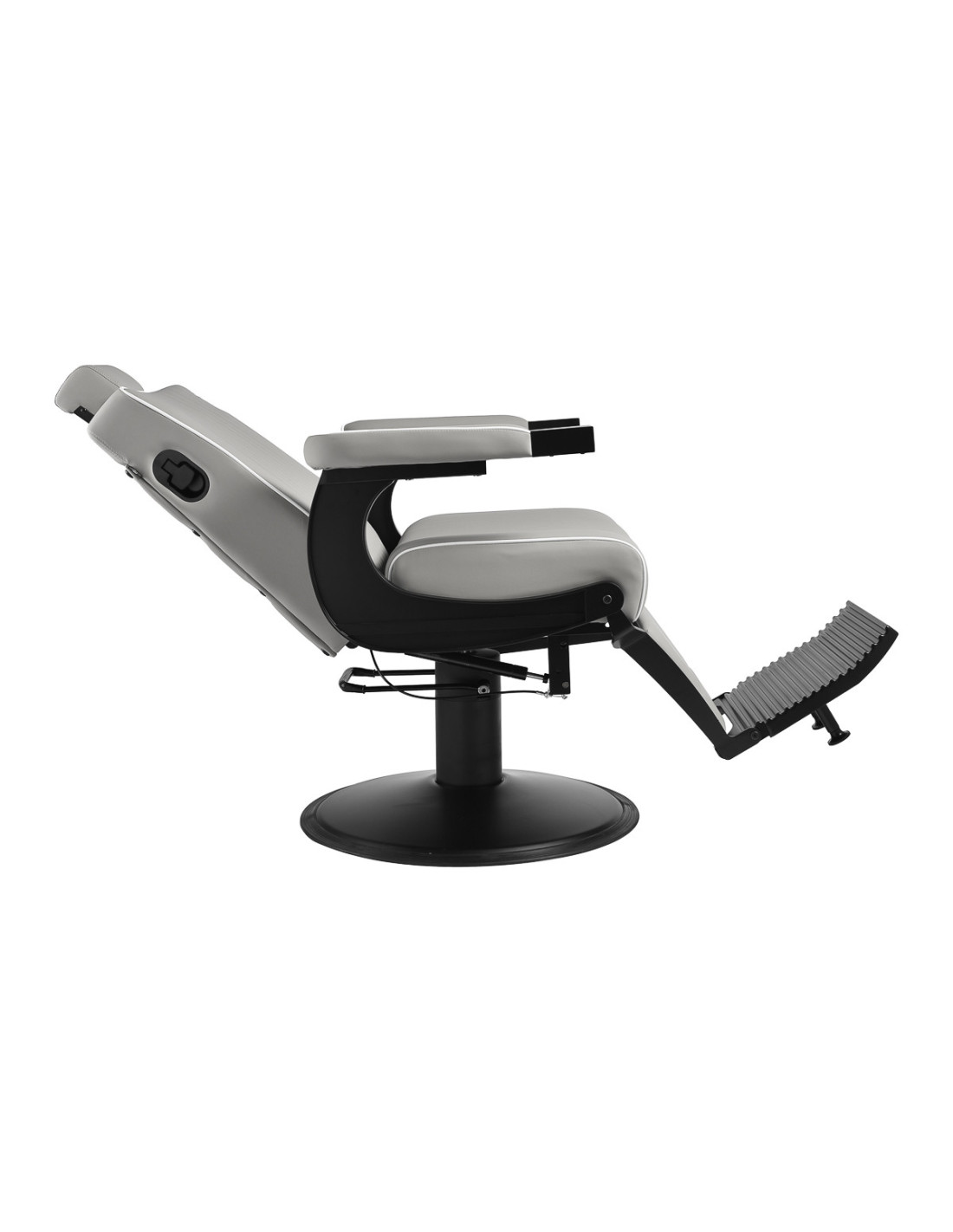 John's Grey Barber Chair - Black Frame