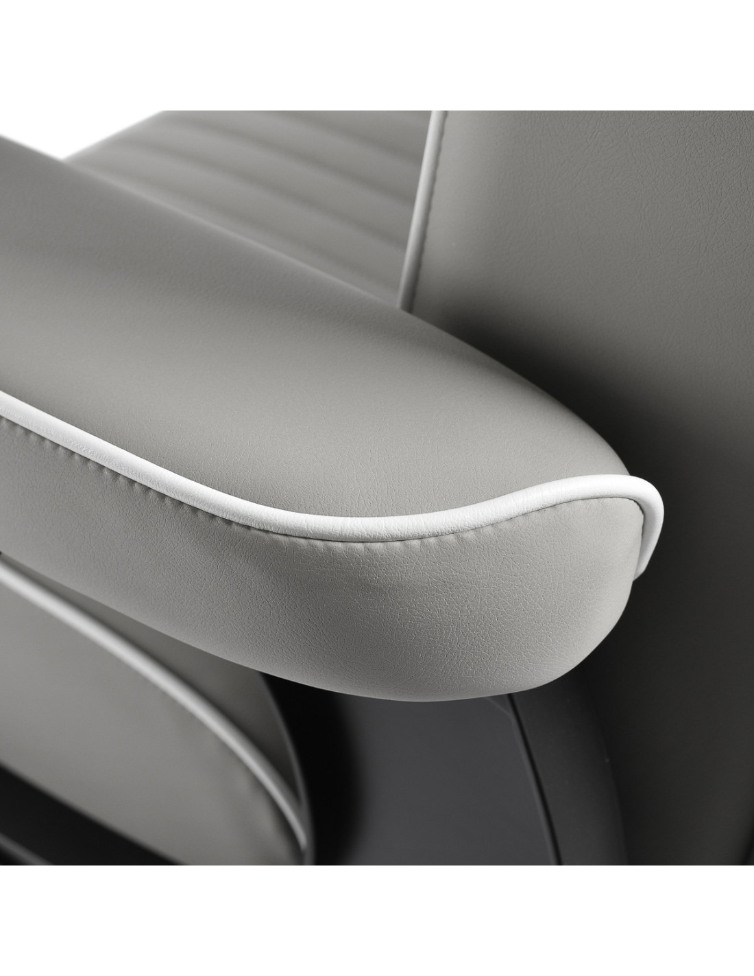 John's Grey Barber Chair - Zwart frame