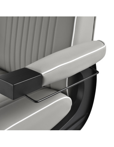 Fauteuil de Barbier John’s Gris – Structure Noire 