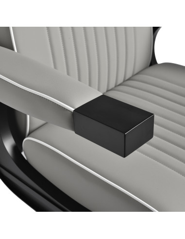 John's Grey Barber Chair - Zwart frame