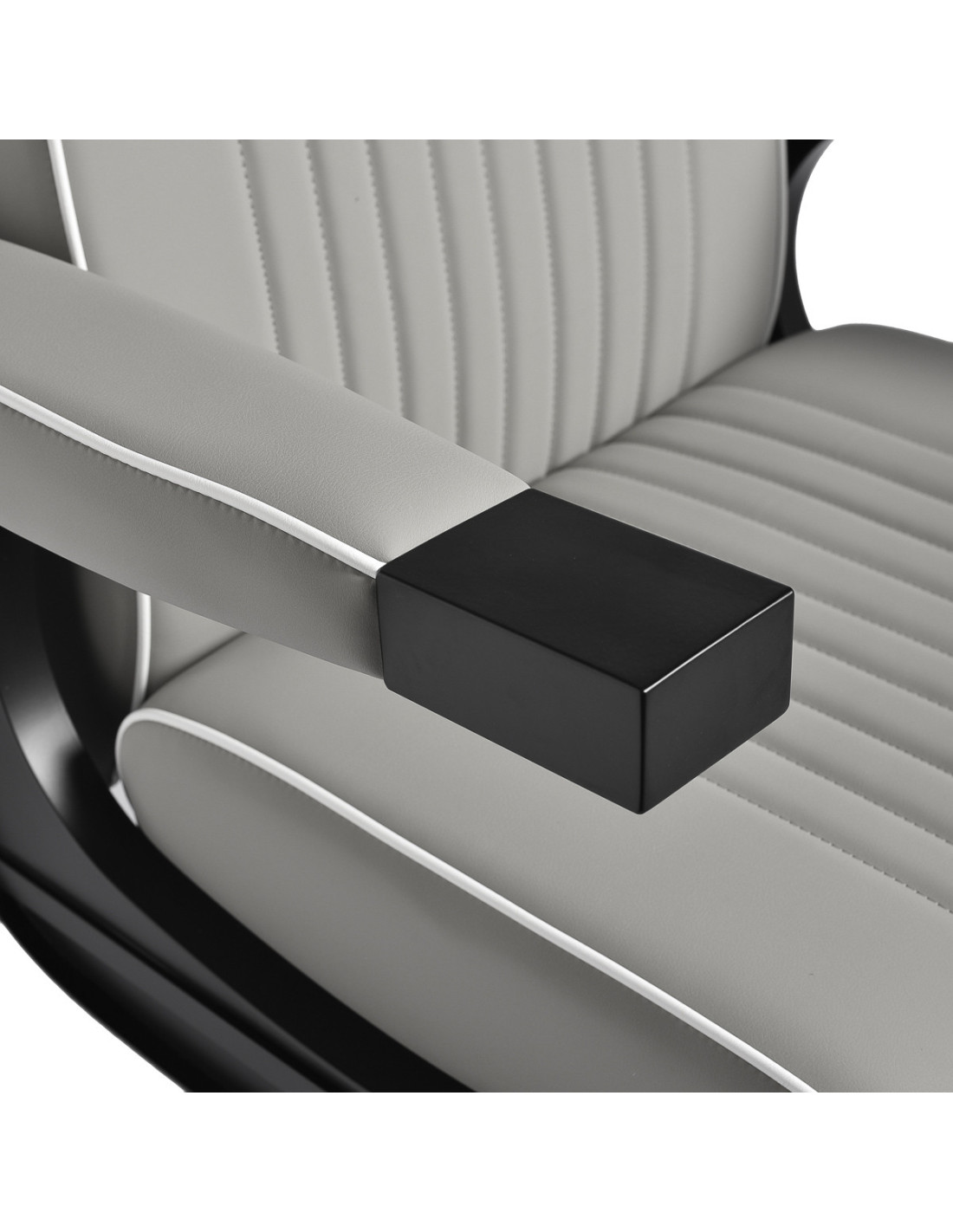 John's Grey Barber Chair - Black Frame