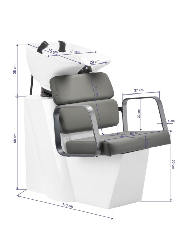 Lavacabezas gris Porto y gris cromo  