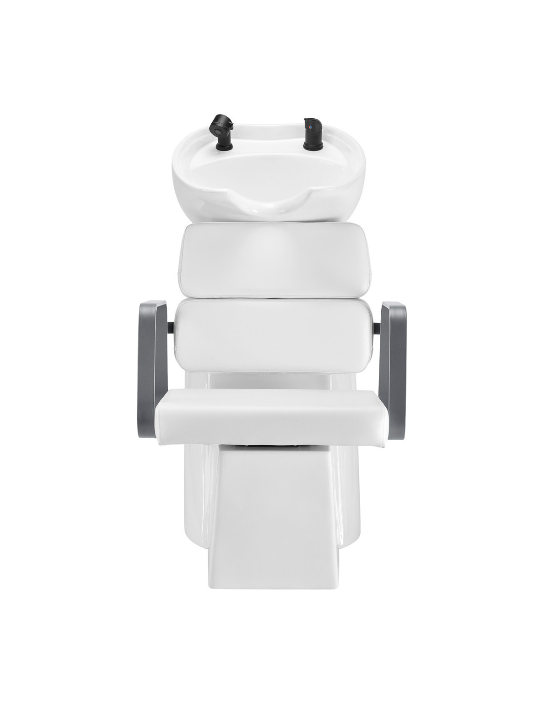 Lavacabezas Porto blanca y gris cromada  