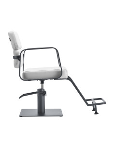 Porto Hairdressing Chair – White & Chrome Grey