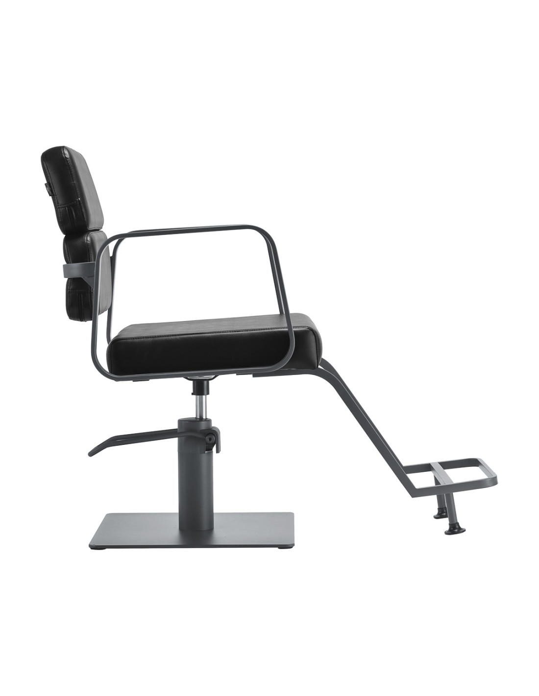 Porto Hairdressing Chair – Black & Chrome Grey
