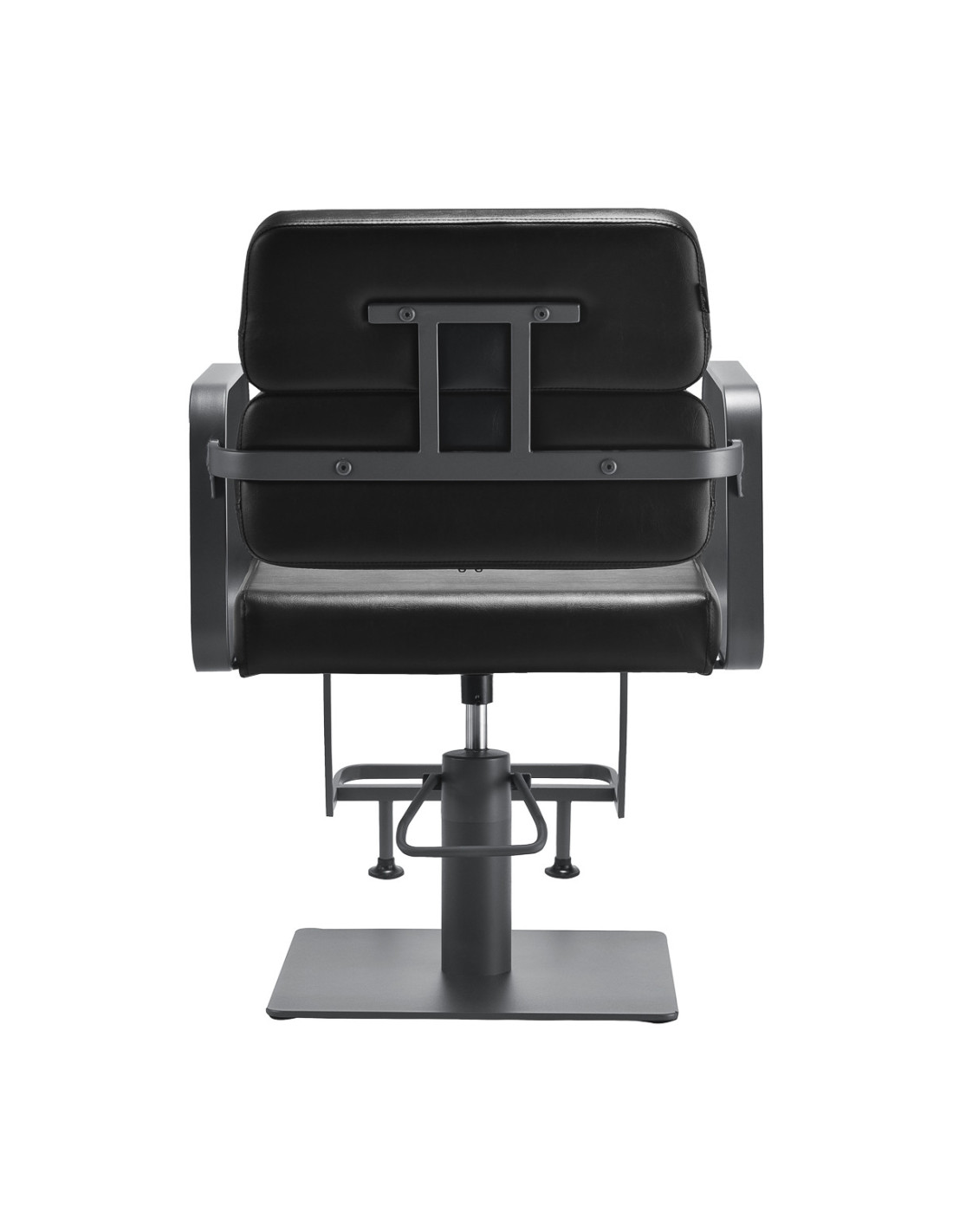 Fauteuil de coiffure Porto – Noir & Gris Chromé 