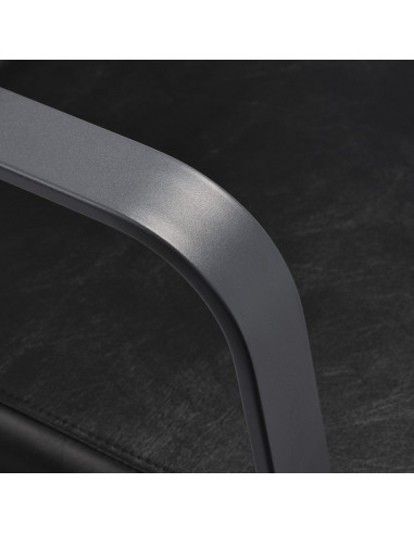 Poltrona da parrucchiere Porto – Nero e grigio cromato