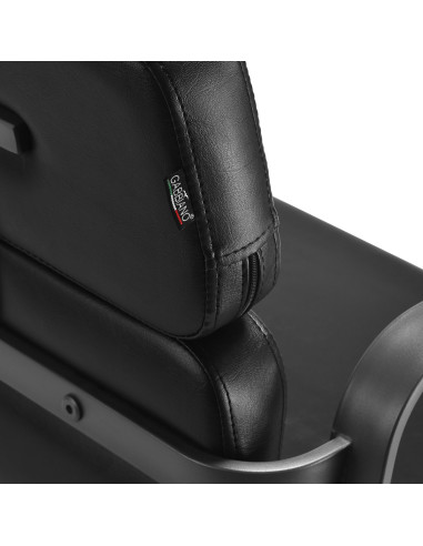 Sillón de peluquería Porto – Negro y gris cromado