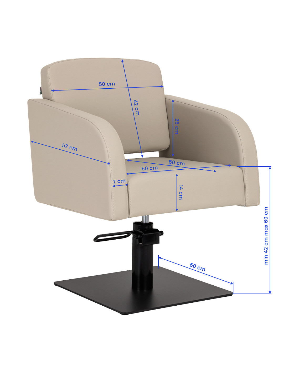 Friseurstuhl Bellagio in Graubeige – Premium-Komfort und elegantes Design